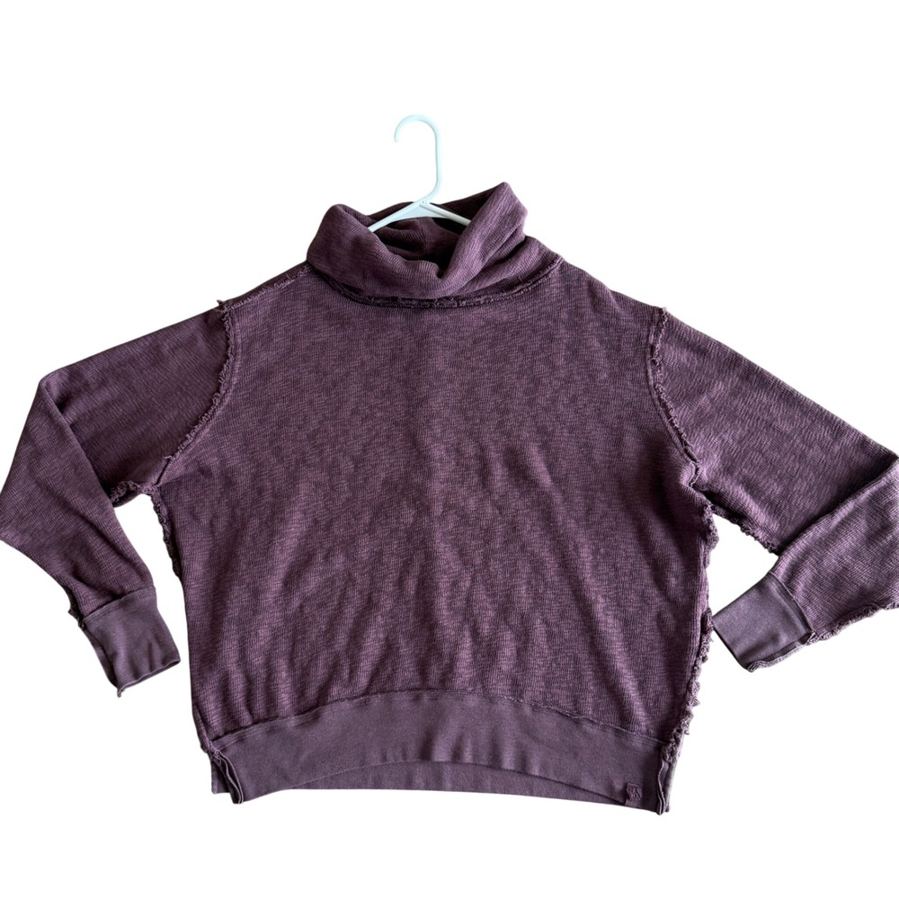 Free People We The Free‎ Cowl Neck Oversized Sweatshirt Plum Purple XS